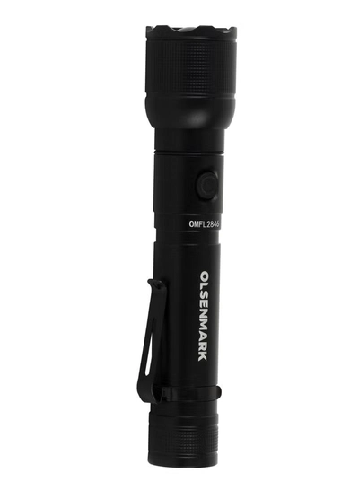 Olsenmark 10W Cree LED Flashlight-OMFL2846 / with USB Wire, 560 Lumens, Type-C Charging, 16.7 Hours Working Time, 272 Meters Real Range Distance Made from Aircraft Aluminum Alloy, Different Switch Modes, High Capacity Lithium Battery , Life Time Warranty for LED-0