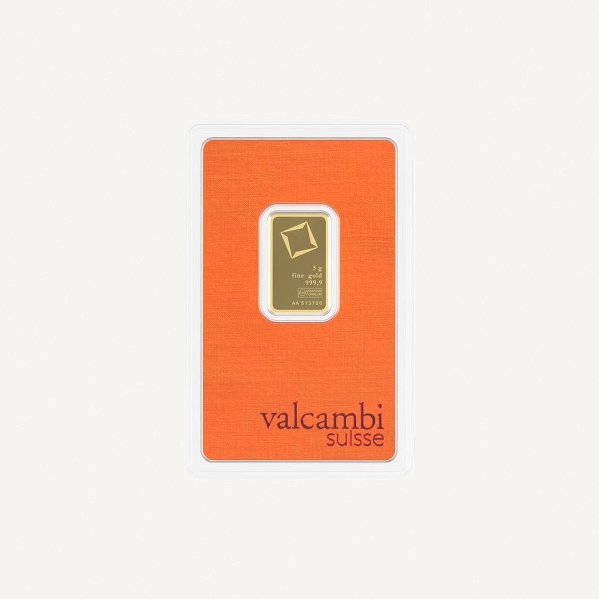 Valcambi Suisse 5g 24K (999.9) Pure Minted Gold Bar-0-0
