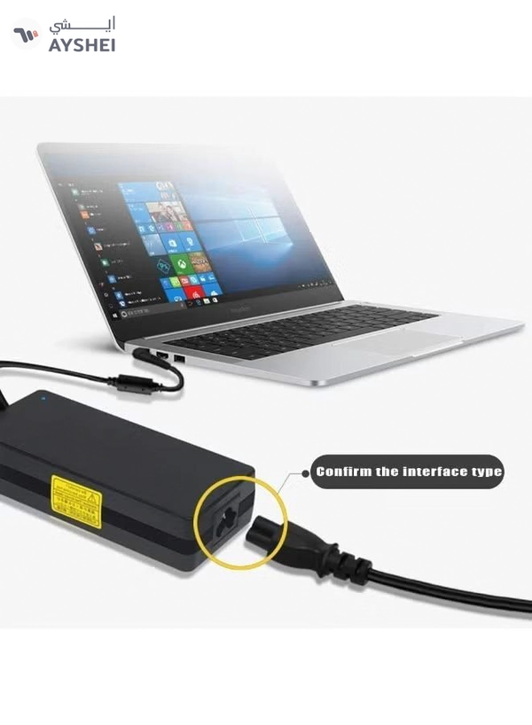 Eworld Premium 13A C5 Laptop Power Cable, 3-Pin UK Plug, 1.5m 