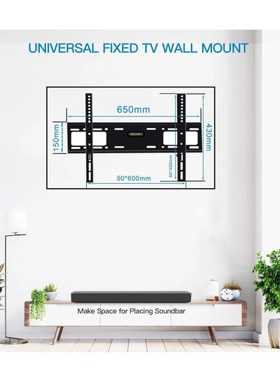 Eworld Fixed TV Wall Mount Bracket for 32-80 Inch Screens, Supports LED LCD TVs up to 60kg-3