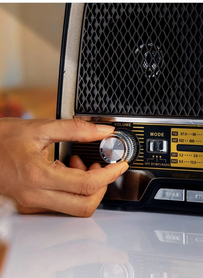 GEEPAS Rechargeable Radio with Bluetooth, 3-Band Radio, | AUX Input, Rechargeable Battery Radio | AC/ DC Operation | BT/ FM/ MP3/ USB/ TF Card | GR13016-1