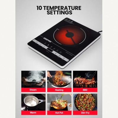 GEEPAS Digital Infrared Cooker With 2000W Ceramic Heating Element, 4 Digit LED Display, Touch Control-5