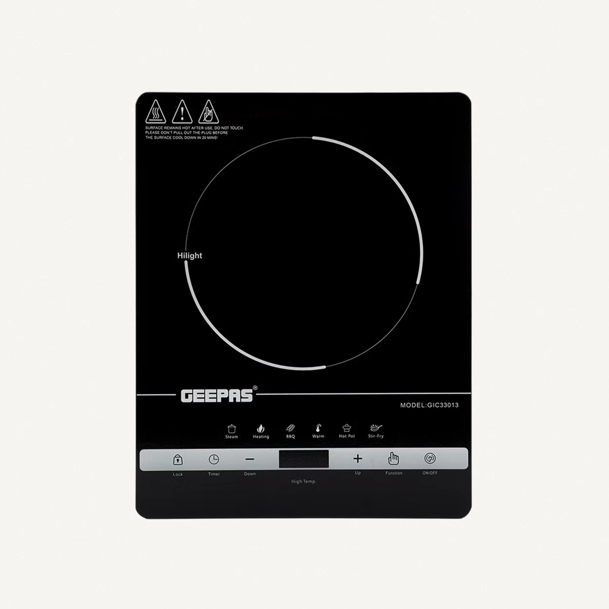 GEEPAS Digital Infrared Cooker With 2000W Ceramic Heating Element, 4 Digit LED Display, Touch Control