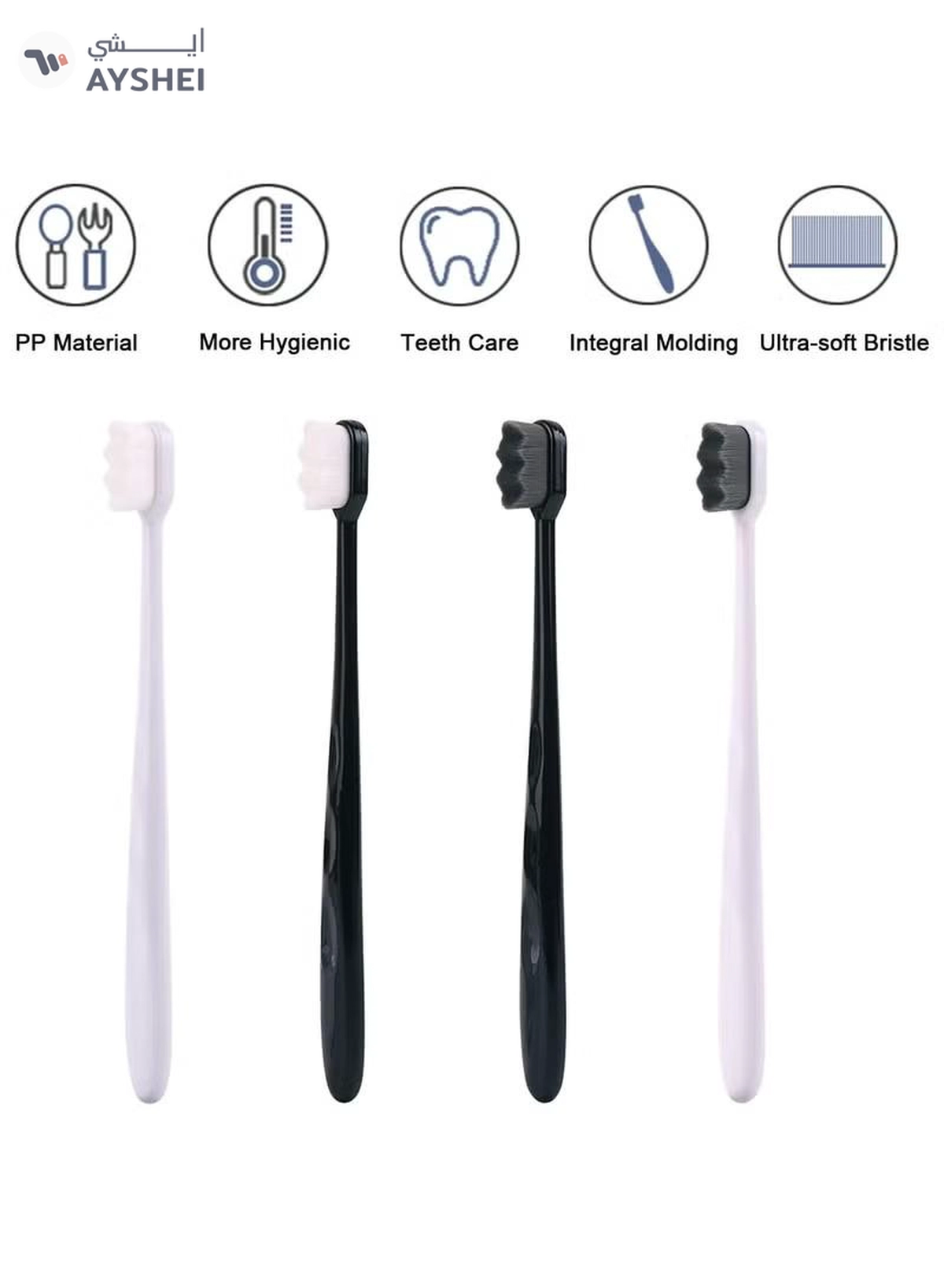 ORiTi Micro Nano 10000+ Floss Bristle Toothbrush White/Black-2-2