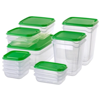 PRUTA 17-Piece Food Container Set – Transparent/Green – Convenient, Stackable Storage for Every Kitchen-0