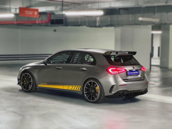 Mercedes A45 S+ 2020, GCC specification, Low Mileage, Special original color, Warranty and Service.