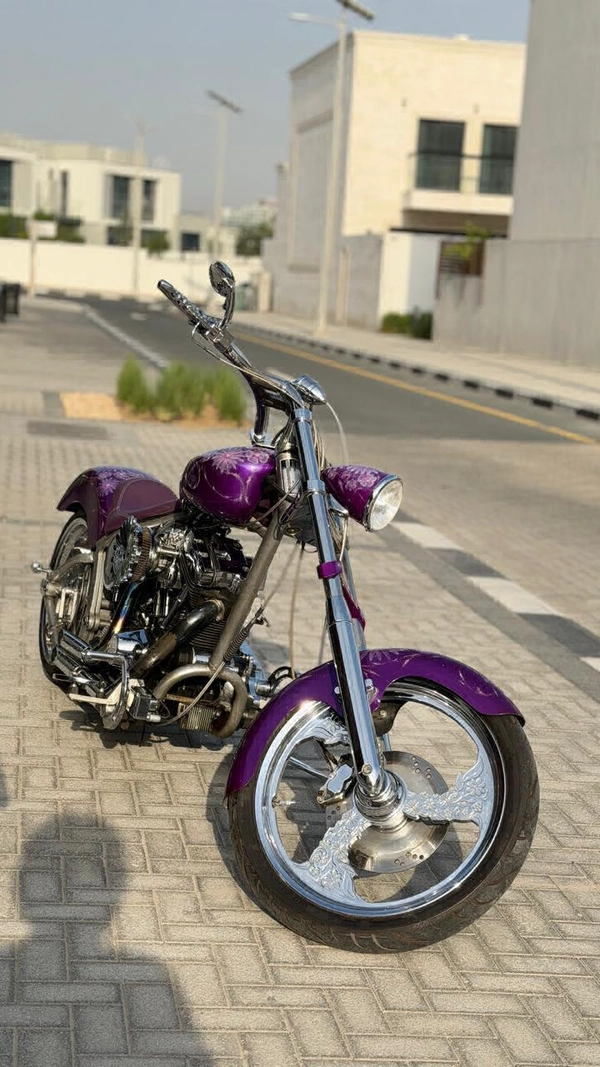 Custom Purple Chopper Motorcycle
