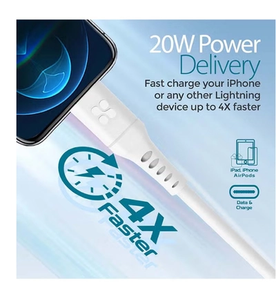 PROMATE iPhone14 Type-C to Lightning Cable for iPhone 13, Ultra-Fast Charging 3A USB-C to Lightning-4