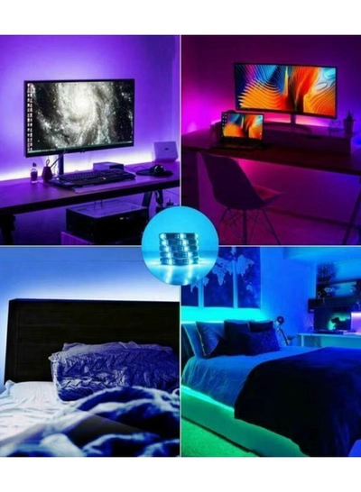 Yuwell 3 Pcs 5M Smart LED Strip Light RGB App And Bluetooth Control Colorful Rope Lighting 15M For Home Decor Kitchen Bedroom Hotel Outdoor Bar Garden And Desktop Decoration Smart TV LED Backlights-6