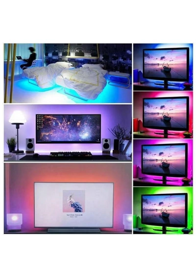 Yuwell 3 Pcs 5M Smart LED Strip Light RGB App And Bluetooth Control Colorful Rope Lighting 15M For Home Decor Kitchen Bedroom Hotel Outdoor Bar Garden And Desktop Decoration Smart TV LED Backlights-4