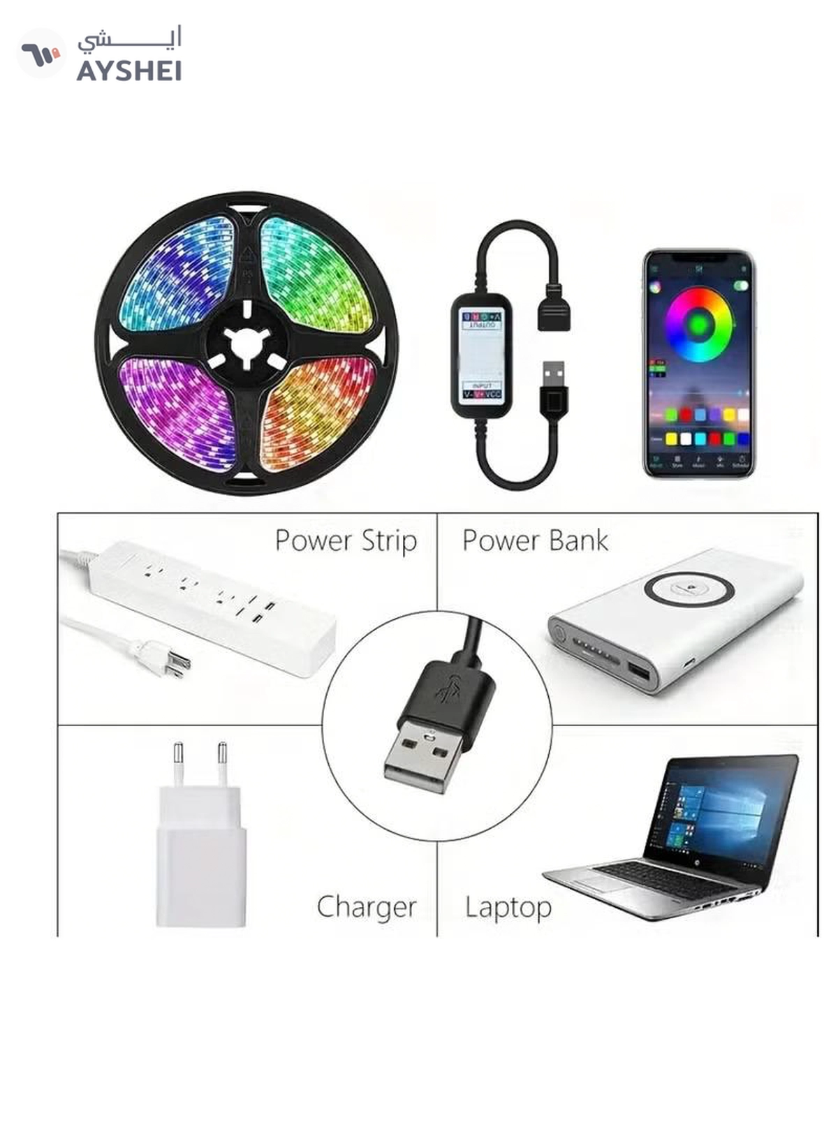 Yuwell 3 Pcs 5M Smart LED Strip Light RGB App And Bluetooth Control Colorful Rope Lighting 15M For Home Decor Kitchen Bedroom Hotel Outdoor Bar Garden And Desktop Decoration Smart TV LED Backlights-1-1