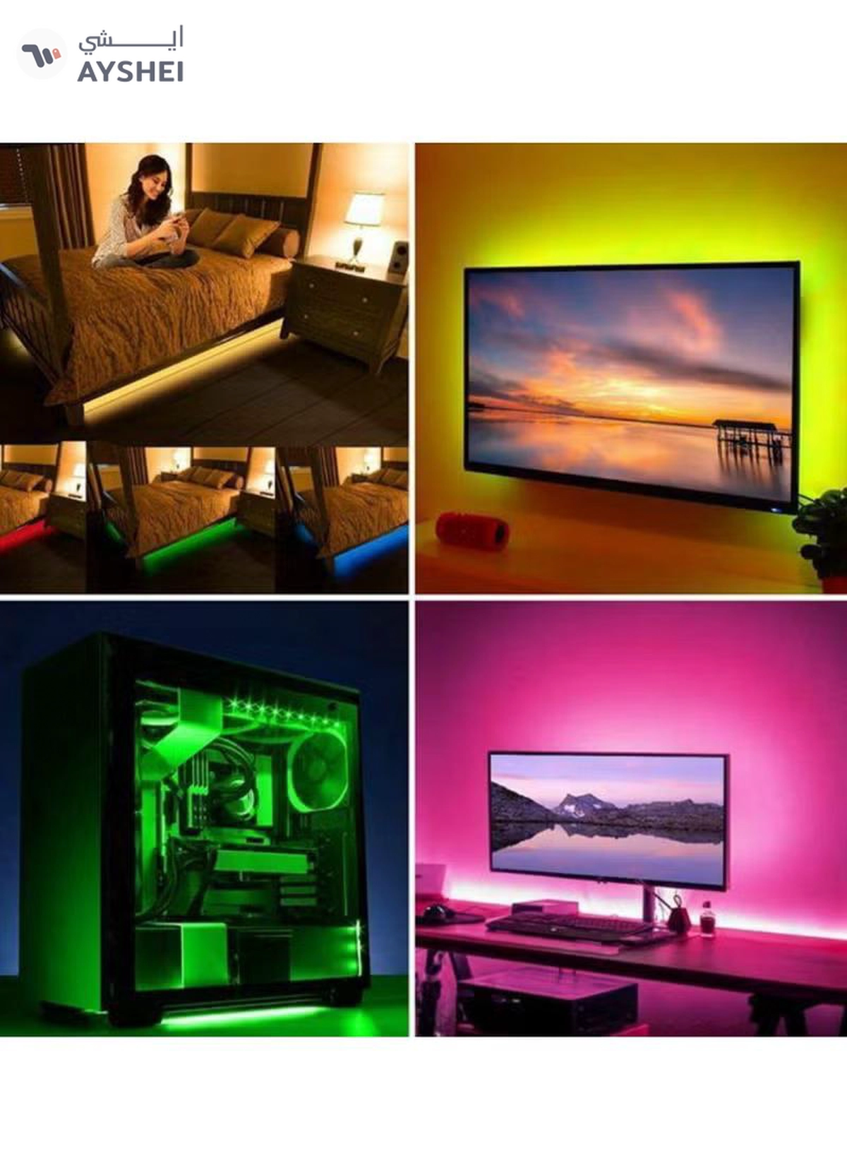 Yuwell 3 Pcs 5M Smart LED Strip Light RGB App And Bluetooth Control Colorful Rope Lighting 15M For Home Decor Kitchen Bedroom Hotel Outdoor Bar Garden And Desktop Decoration Smart TV LED Backlights-5-5