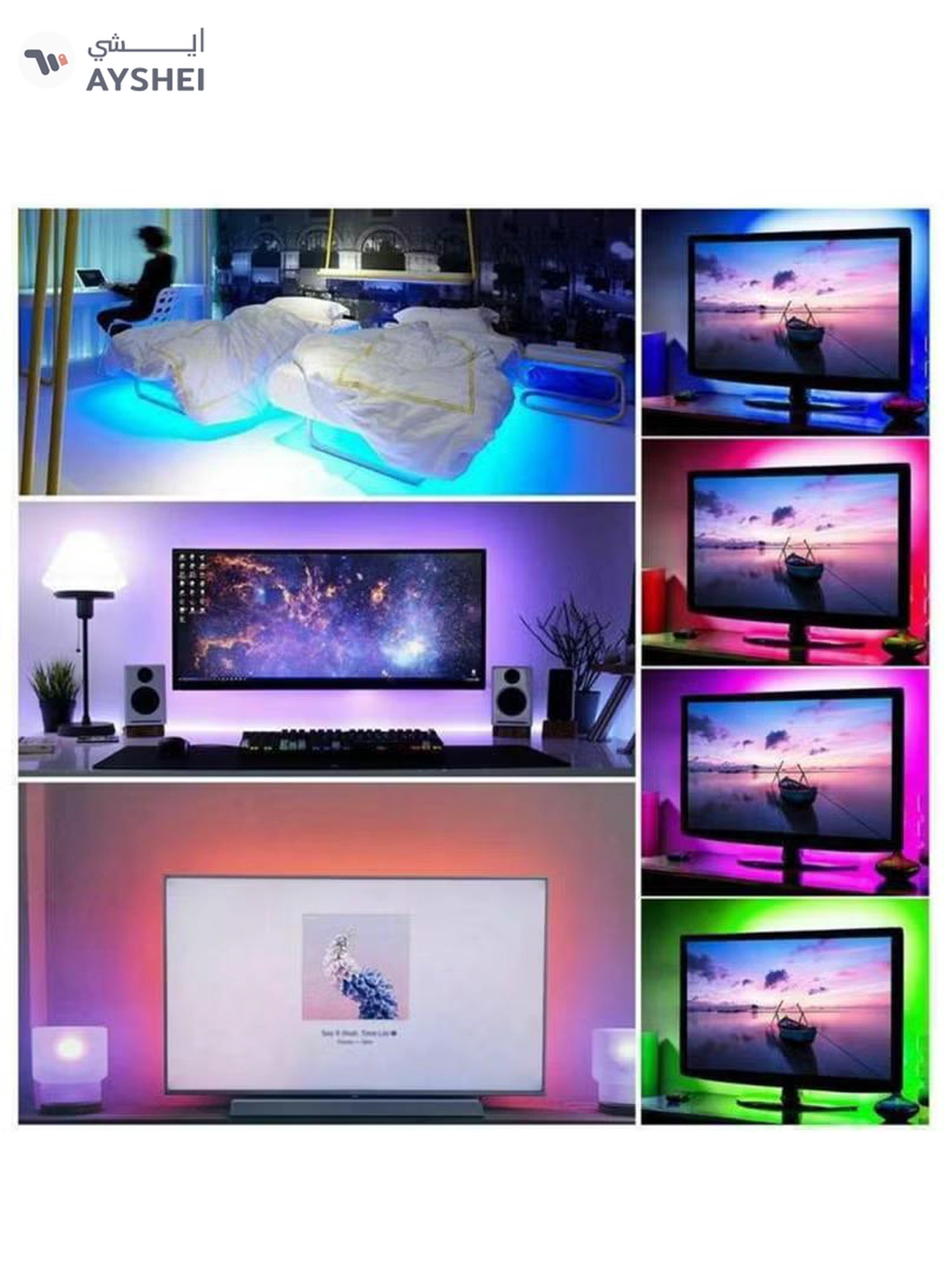 Yuwell 3 Pcs 5M Smart LED Strip Light RGB App And Bluetooth Control Colorful Rope Lighting 15M For Home Decor Kitchen Bedroom Hotel Outdoor Bar Garden And Desktop Decoration Smart TV LED Backlights-4-4