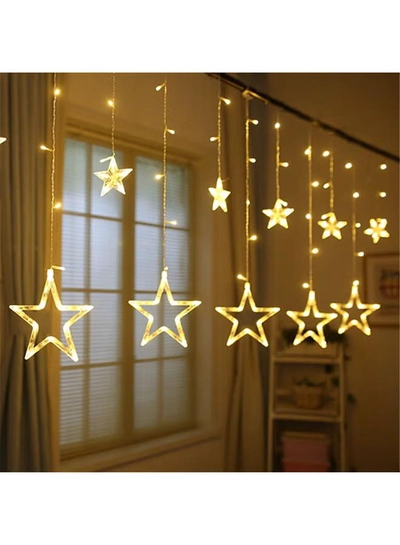 Y&D Set Of 9 LED Fairy String Star Decorative Lights Yellow 3meter-0