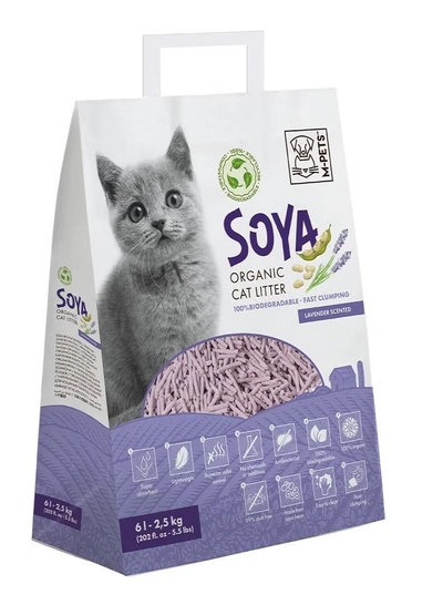 mpets Soya Organic Cat Litter Lavender Scented 6 L – 100% Biodegradable-0
