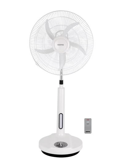 GEEPAS 18" Rechargeable Stand Fan with Remote Control- GF21219/ Pedestal Fans with Adjustable Oscillation, 2-Speed Settings, Efficient Motor for Better Cooling/ LED Night Light, Perfect for Home, Office, Study Room, Garage, Apartment, Etc./ 2 Years Warranty, White 60 W GF21219 white-0