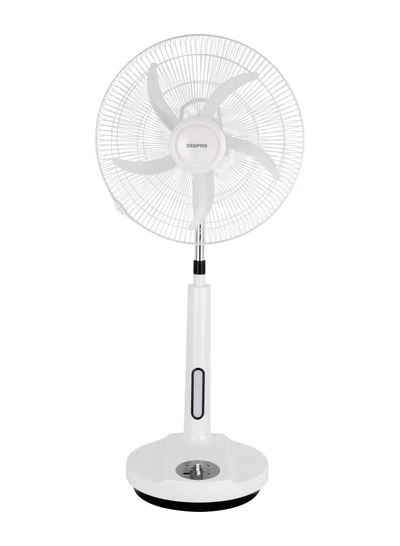 GEEPAS 18" Rechargeable Stand Fan with Remote Control- GF21219/ Pedestal Fans with Adjustable Oscillation, 2-Speed Settings, Efficient Motor for Better Cooling/ LED Night Light, Perfect for Home, Office, Study Room, Garage, Apartment, Etc./ 2 Years Warranty, White 60 W GF21219 white-1
