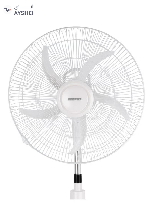 GEEPAS 18" Rechargeable Stand Fan with Remote Control- GF21219/ Pedestal Fans with Adjustable Oscillation, 2-Speed Settings, Efficient Motor for Better Cooling/ LED Night Light, Perfect for Home, Office, Study Room, Garage, Apartment, Etc./ 2 Years Warranty, White 60 W GF21219 white