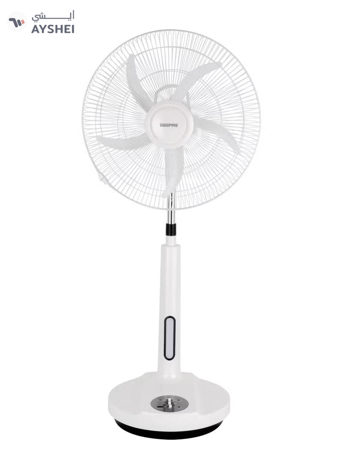 GEEPAS 18" Rechargeable Stand Fan with Remote Control- GF21219/ Pedestal Fans with Adjustable Oscillation, 2-Speed Settings, Efficient Motor for Better Cooling/ LED Night Light, Perfect for Home, Office, Study Room, Garage, Apartment, Etc./ 2 Years Warranty, White 60 W GF21219 white-1-1