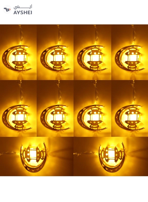 Yuwell Ramadan String Lights Battery Operated Led String Light Star Fairy String Lights For Eid Festival Home And Garden Decorations Indoor Outdoor Ramadan Light 2M 10 Led