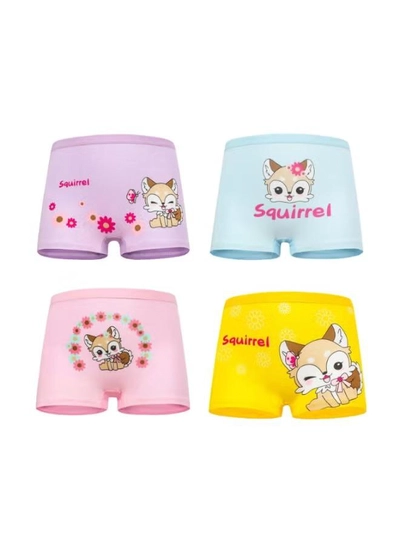 Babyqlo 4 Pack Squirrel Printed Boxer Multicolour-0