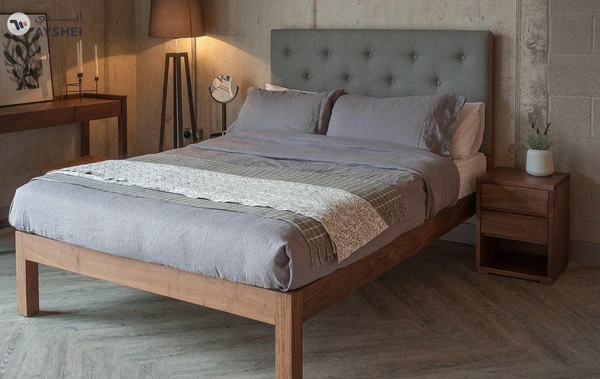 Skye Bed with Tall Button Upholstered Headboard