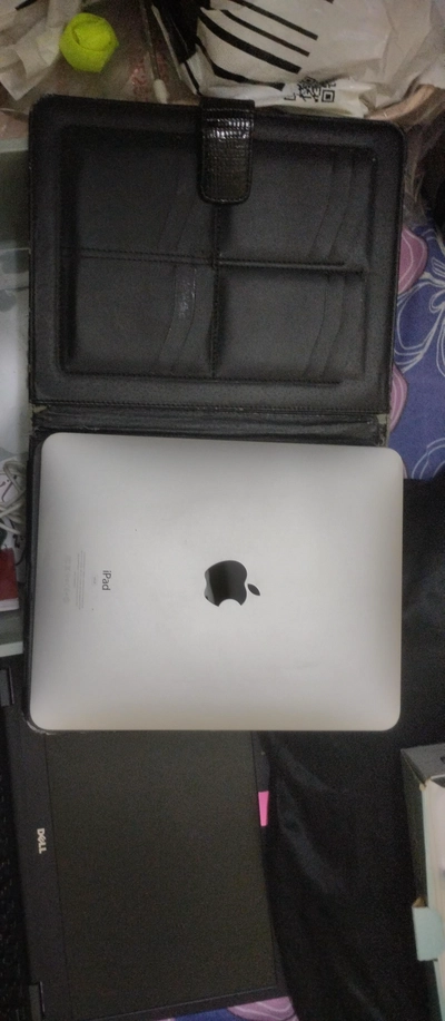 Apple iPad Tablet with Black Folio Case-1