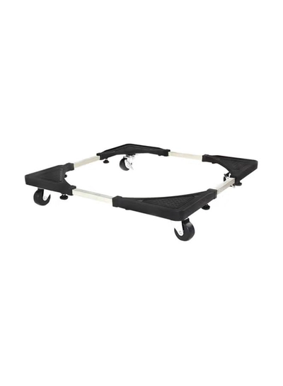 Leostar Washing Machine And Refrigerator Stand With Wheel Black/Silver 16x26inch-0