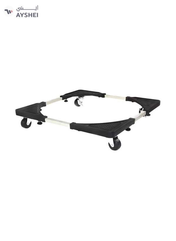 Leostar Washing Machine And Refrigerator Stand With Wheel Black/Silver 16x26inch