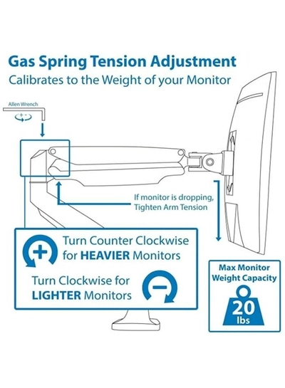 Eworld Single Monitor Arm Desk Mount with Gas Spring-3
