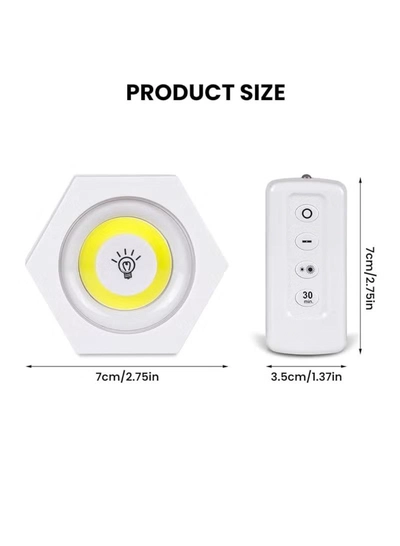 Yuwell Pack Of 3 Pcs LED Wall Light with Remote Wireless LED Cabinet Light With Adjustable Brightness and Timer Function Suitable For Kitchen, Bedroom, Study Room-6