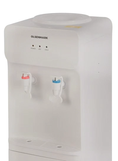 Olsenmark Water Dispenser, Hot and Cold Water, Storage Cabinet, Stainless Steel Material, Water Outlet Pipe OMWD1789 White-1