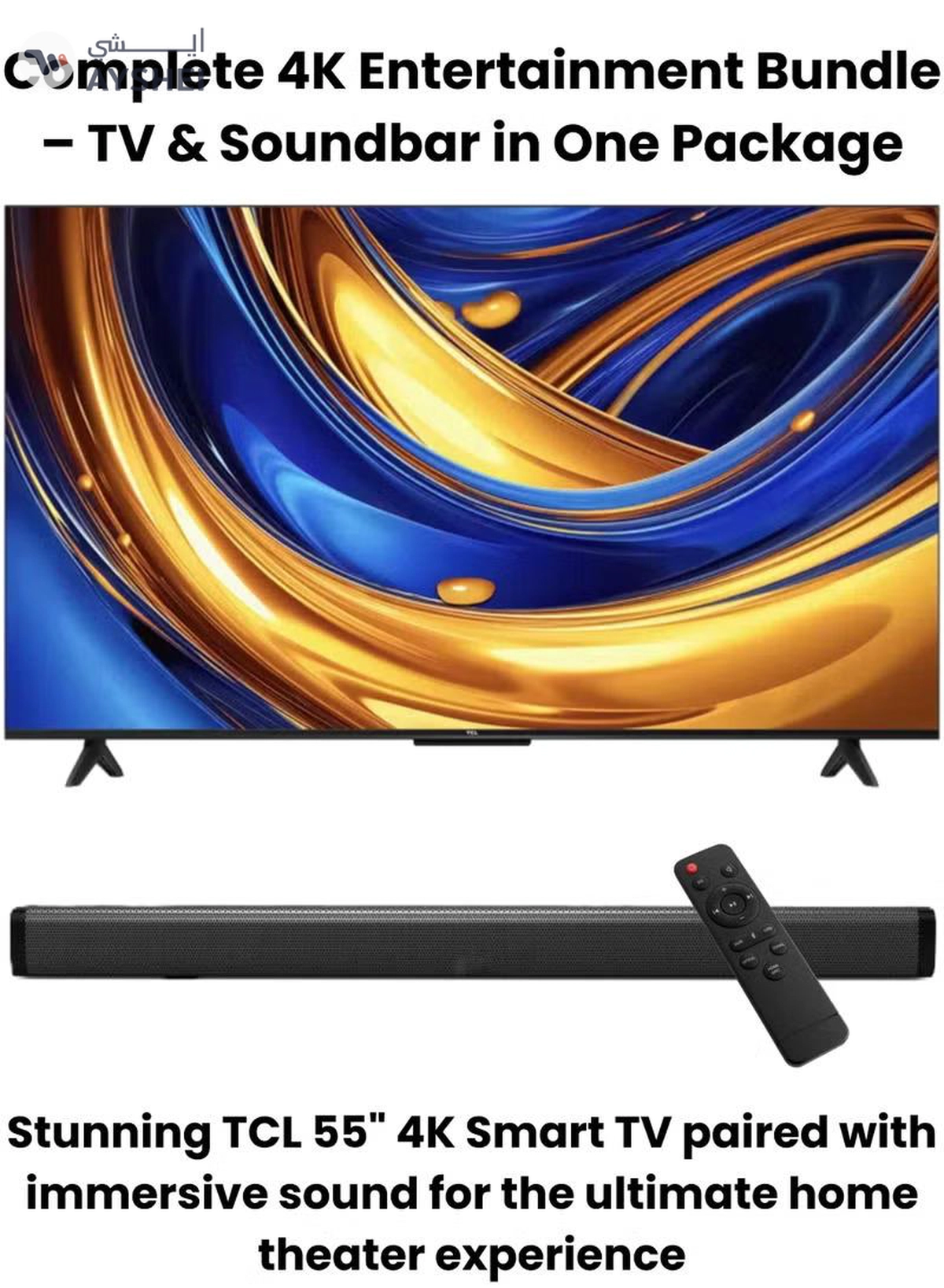 TCL 55-Inch P655 UHD LED 4K Smart TV + 2.0 Channel Premium Soundbar | [Google TV, AiPQ Processor, 60Hz, HDR10, Metallic Bezel-less body] + [HDMI (ARC), USB, Bluetooth, FM Station, Aux] - (2024 Model) 55P655+SOUNDBAR Black-6-6