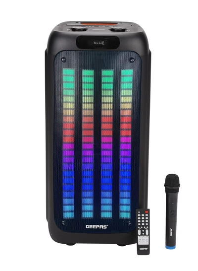 GEEPAS Rechargeable Professional Bluetooth Speaker with Wireless Microphone and Remote Control-0