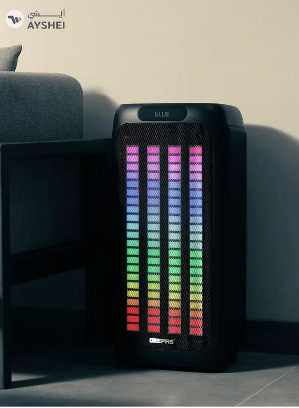 GEEPAS Rechargeable Professional Bluetooth Speaker with Wireless Microphone and Remote Control
