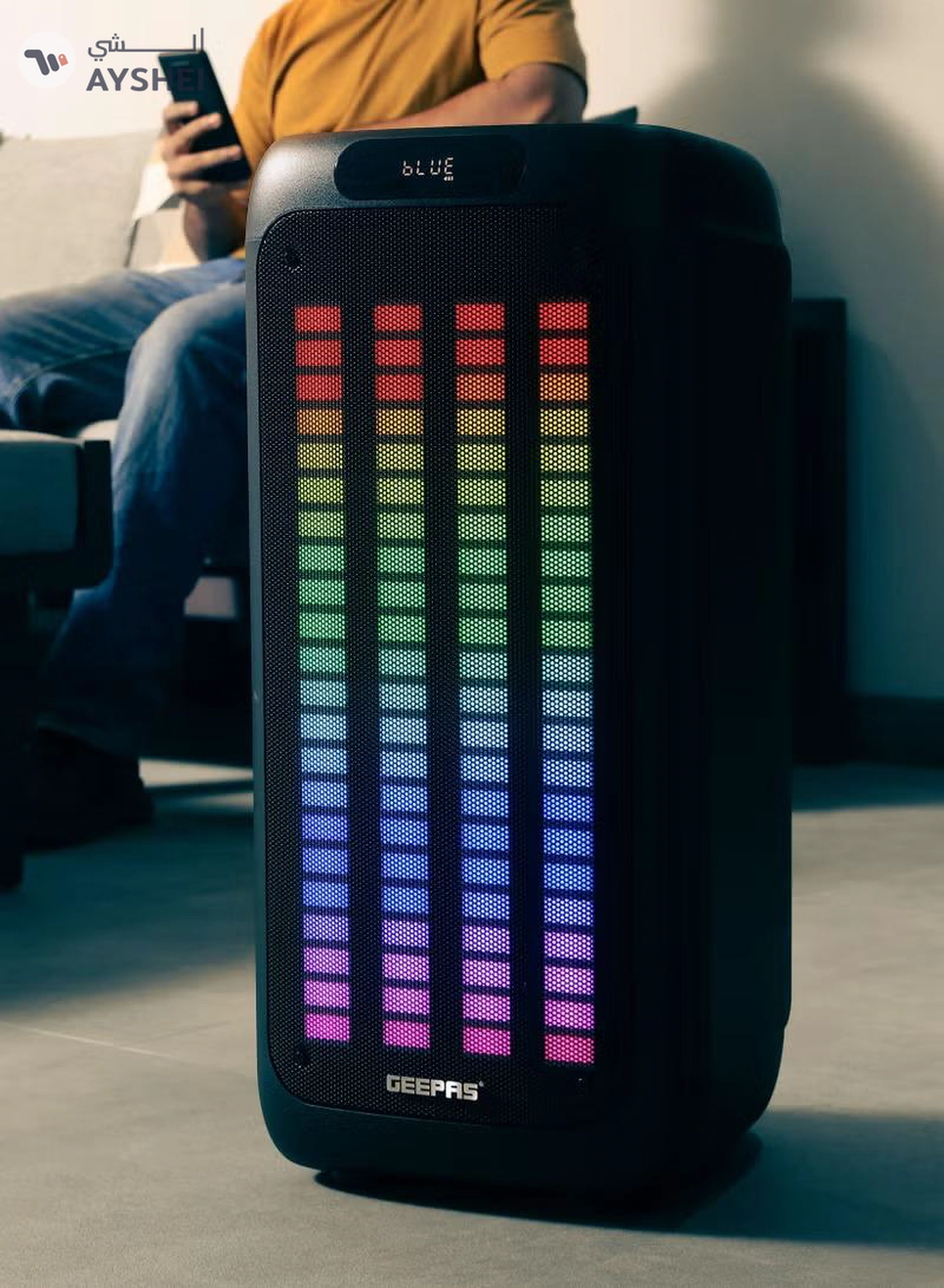 GEEPAS Rechargeable Professional Bluetooth Speaker with Wireless Microphone and Remote Control-3-3
