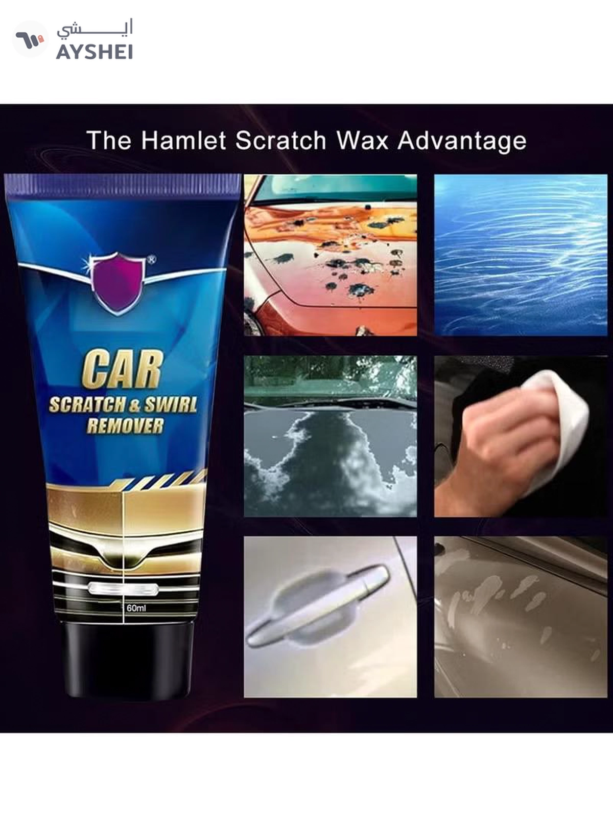 DubaiGallery Car Polish, Car Scratch Remover, Car Scratch Repair Paint Restorer Car Refurbishment Kit, Easily Repair Scratches Water Spots Universal Car Pro Mending Car-3-3