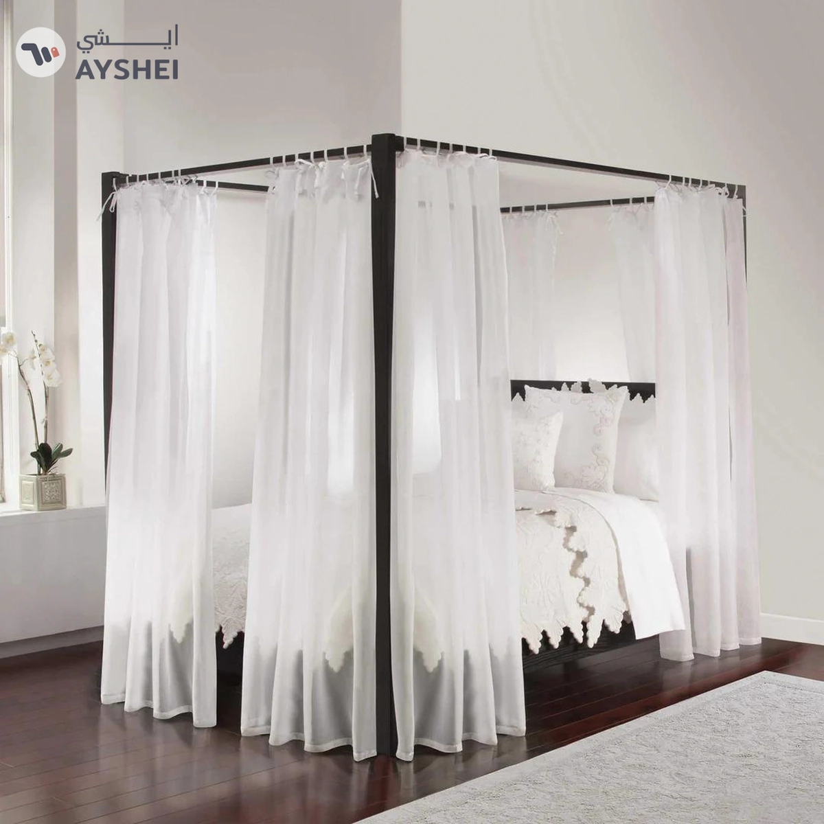 Poster Bed, Regal with Sheer Curtain-1-1