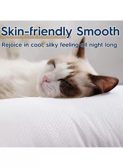 Set of 2 Premium Hotel-Quality Pillows, Crafted with Firm, Supportive Gusseted Design & Double Piping, Ideal for Side & Back Sleepers, Enjoy Cooling Down Alternative Fill for Luxurious Fluffy Softness-6