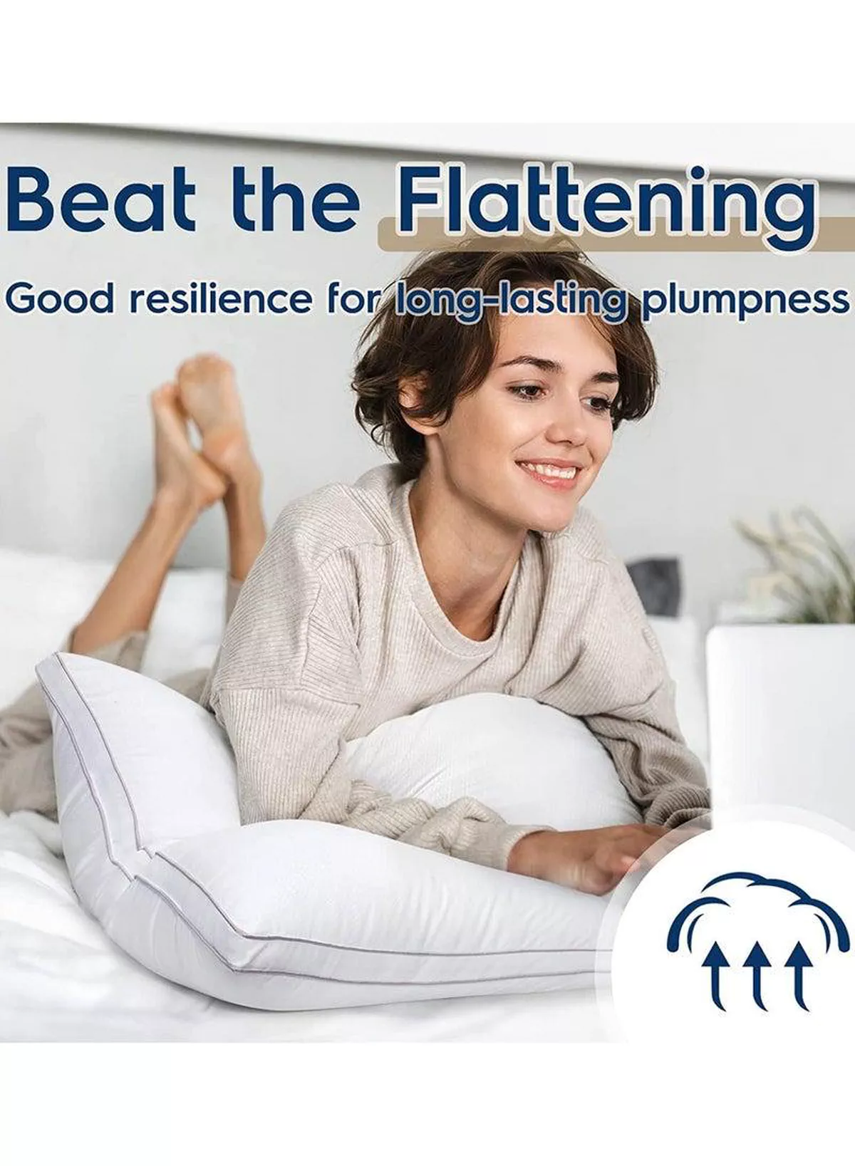 Set of 2 Premium Hotel-Quality Pillows, Crafted with Firm, Supportive Gusseted Design & Double Piping, Ideal for Side & Back Sleepers, Enjoy Cooling Down Alternative Fill for Luxurious Fluffy Softness-3-3