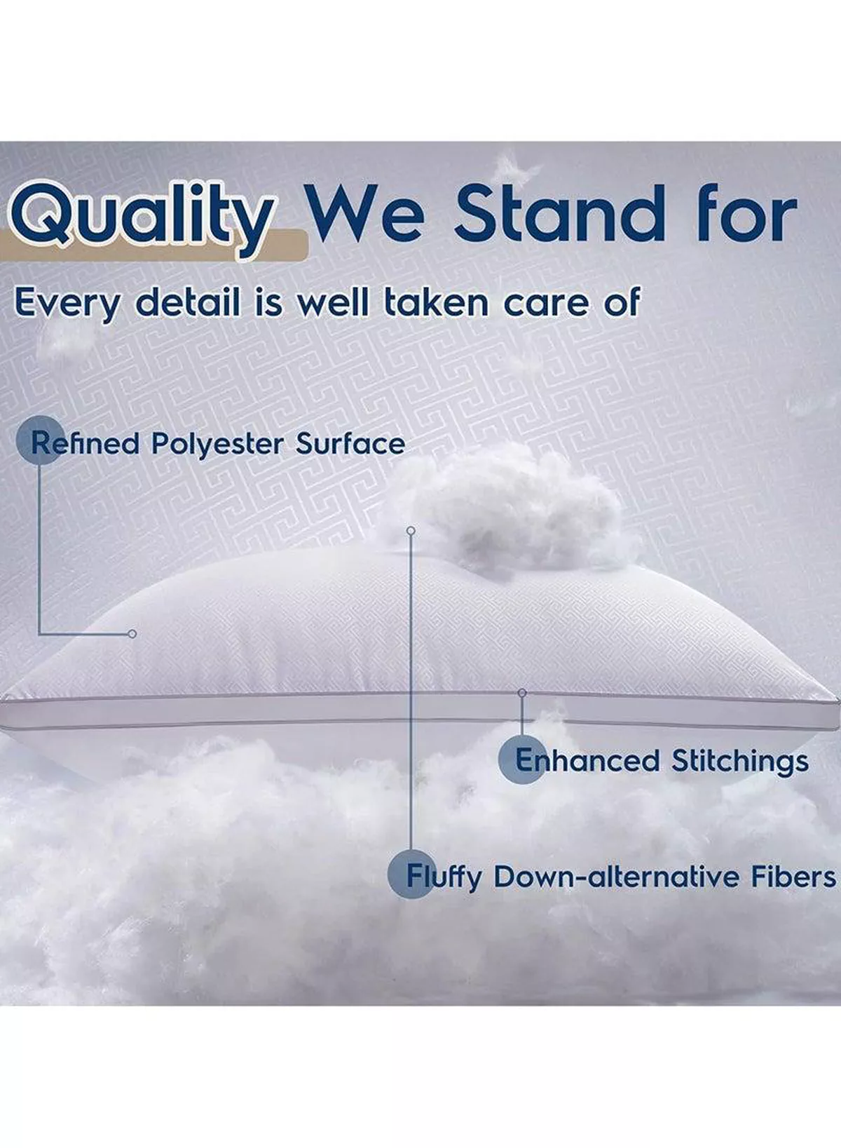 Set of 2 Premium Hotel-Quality Pillows, Crafted with Firm, Supportive Gusseted Design & Double Piping, Ideal for Side & Back Sleepers, Enjoy Cooling Down Alternative Fill for Luxurious Fluffy Softness-4-4