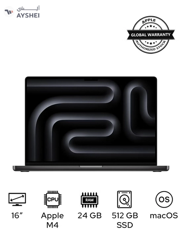 Apple MacBook Pro MX2X3 Liquid XDR Retina 16-Inch Display, M4 Pro Chip 14-Core CPU 20-Core GPU Processor/24GB RAM/512GB SSD/macOS(International Version) English Space Black