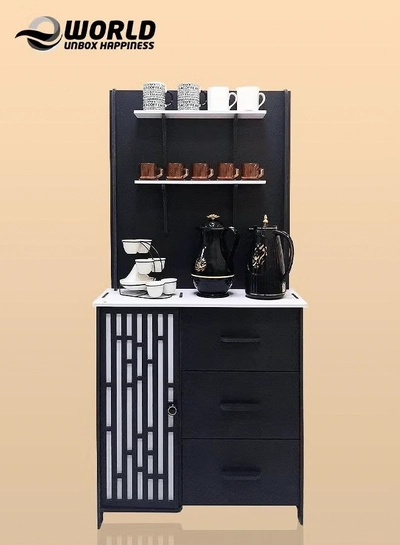 Eworld Portable Coffee Corner and Kitchen Counter Reinforced Plastic Design -0