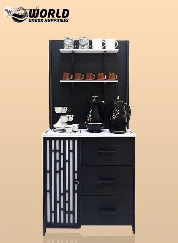 Eworld Portable Coffee Corner and Kitchen Counter Reinforced Plastic Design 