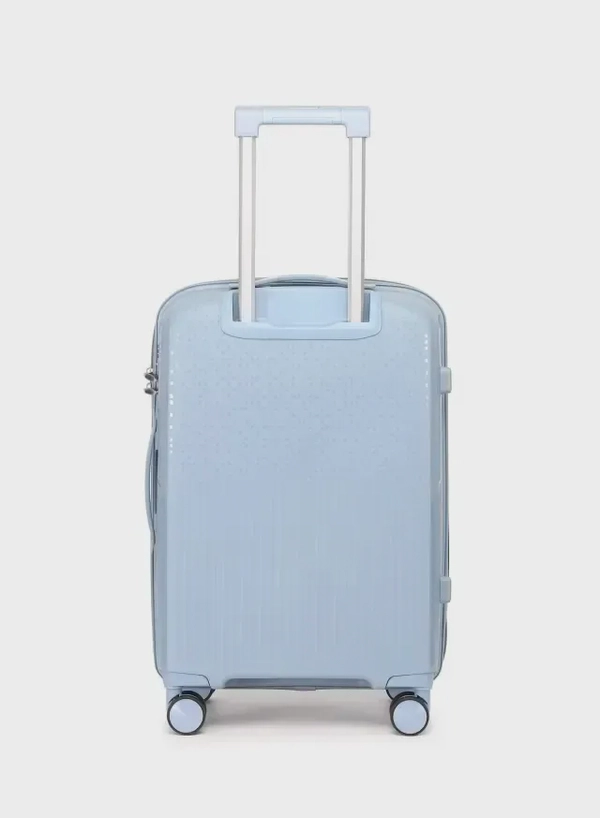British Tourister 3 Piece Polyproplene Hard Side Spiner Luggage Trolley Set 20/24/28 Inch - Grey Blue