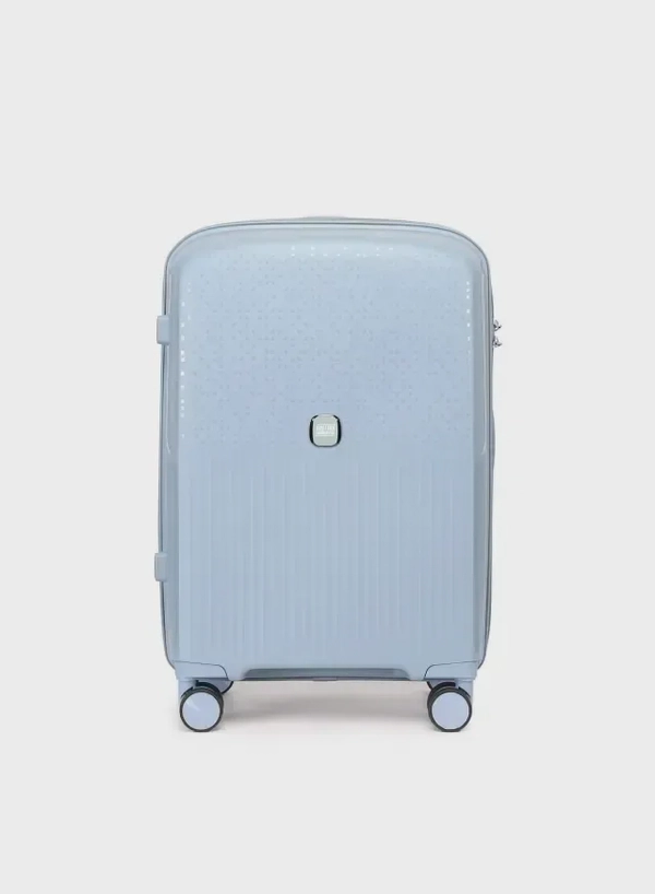British Tourister 3 Piece Polyproplene Hard Side Spiner Luggage Trolley Set 20/24/28 Inch - Grey Blue