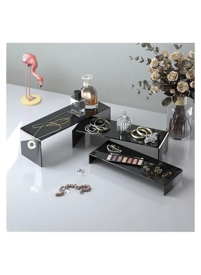 Eworld 6 Pack Black Acrylic Display Riser for jewelry and Decorative stuff-3
