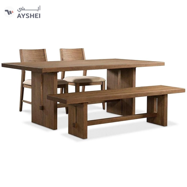 Dining Set, 1 Table + 2 Chairs + 1 Bench, Solid Wood, Custom Made