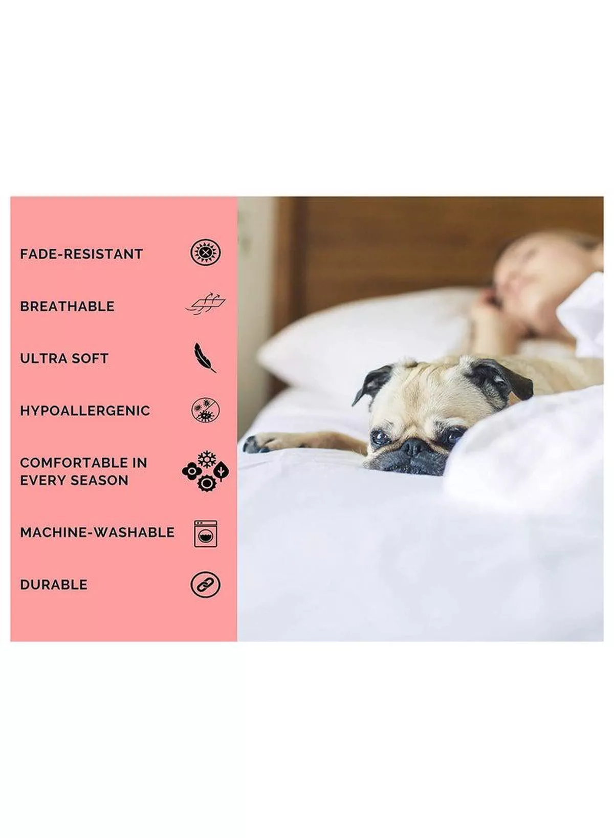 Premium Duvet All Season Comforter, Quilt Bedding, Microfibre Super Soft Insert White Single King Size bed 220x240 cm-2-2