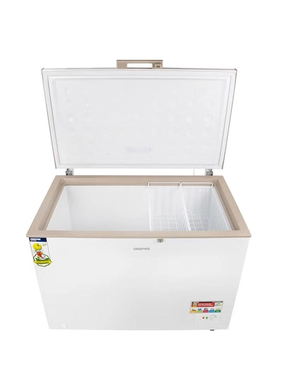 GEEPAS 410L Gross/380L Net Capacity Chest Freezer With Compressor Switch Off Function, LED Light, Lock & Key, High Efficiency Molothic Foaming, 2 Food Basket, Adjustable Thermostat, 100% HCF & FCKW Free 140 L 180 W GCF4106WAH White-1